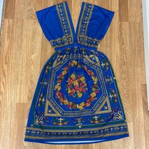 Summer dress! Royal blue with floral embellishments